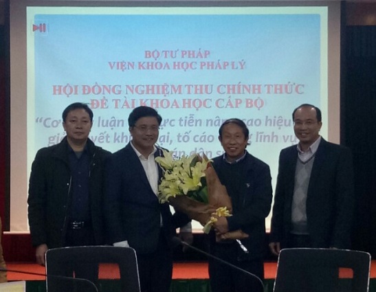 Nghiệm thu đề tài khoa học cấp Bộ “Cơ sở lý luận và thực tiễn nâng cao hiệu quả giải quyết khiếu nại, tố cáo trong lĩnh vực thi hành án dân sự”