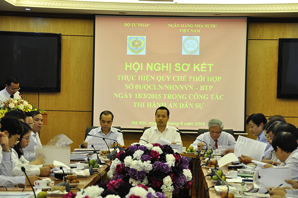 Kết quả thực hiện Quy chế số 01/QCLN/NHNNVN-BTP ngày 18/3/2015 về phối hợp giữa Ngân hàng Nhà nước và Bộ Tư pháp trong công tác thi hành án dân sự