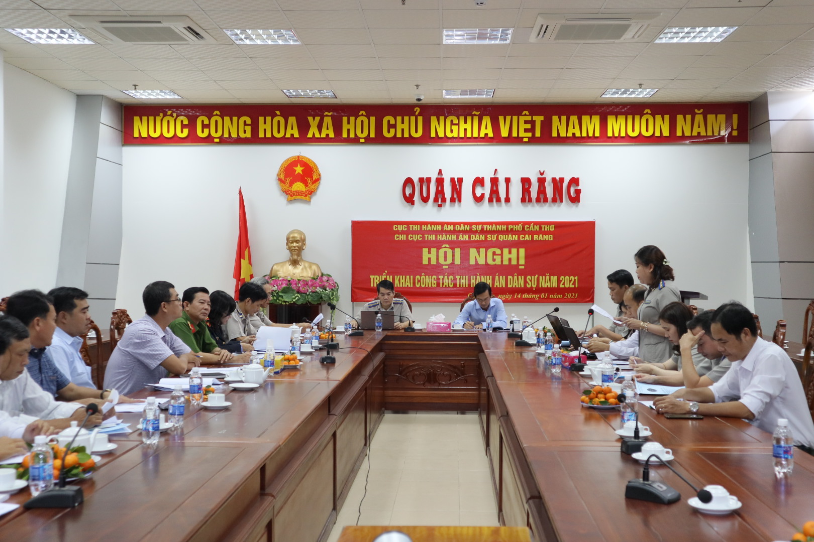 Hội nghị triển khai công tác thi hành án dân sự năm 2021 tại  Chi cục Thi hành án dân sự quận Cái Răng
