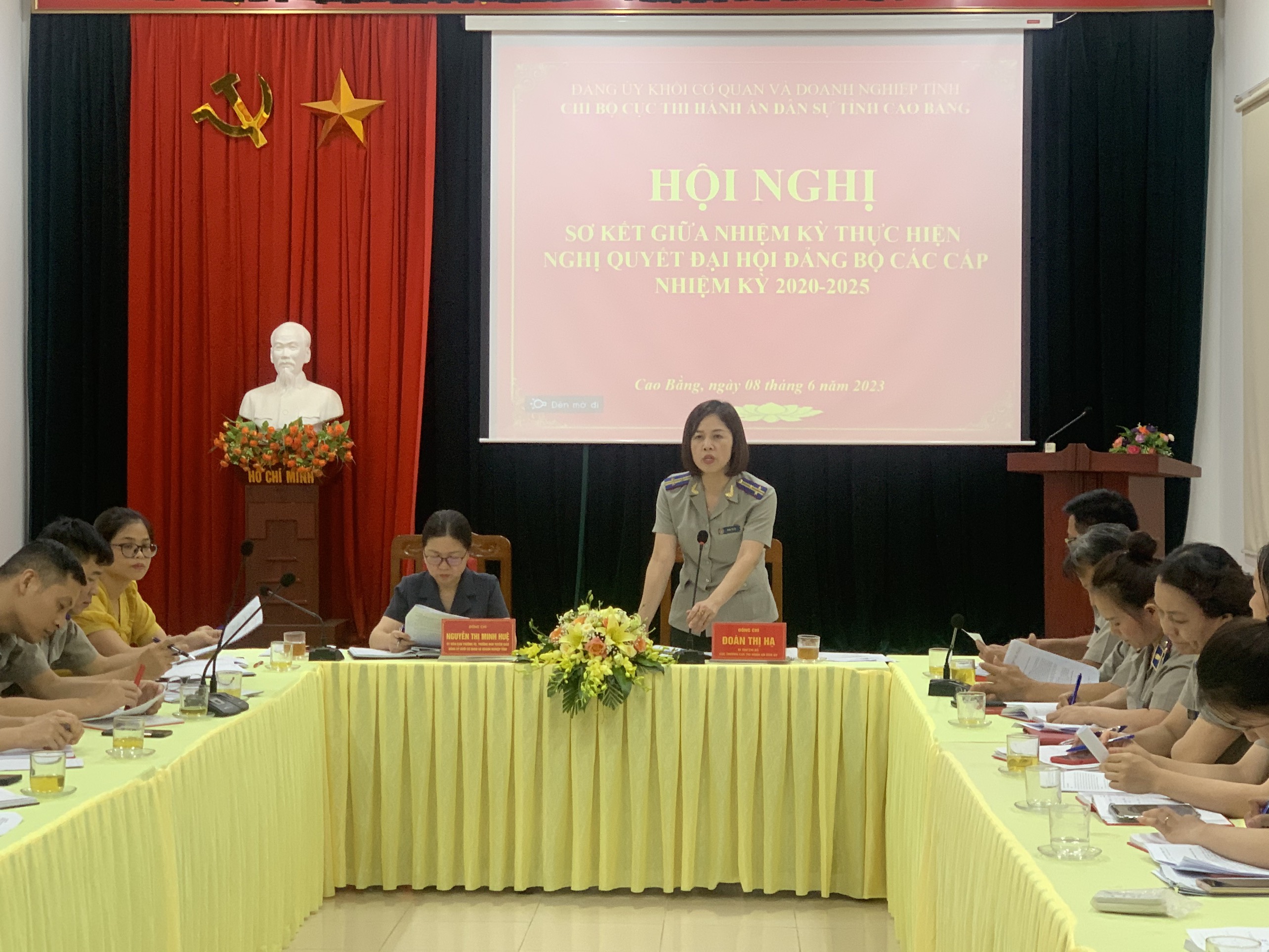 Chi bộ Cục THADS tỉnh Cao Bằng tổ chứcHội nghị sơ kết giữa nhiệm kỳ thực hiện Nghị quyết Đại hội Đảng bộ các cấp, nhiệm kỳ 2020-2025