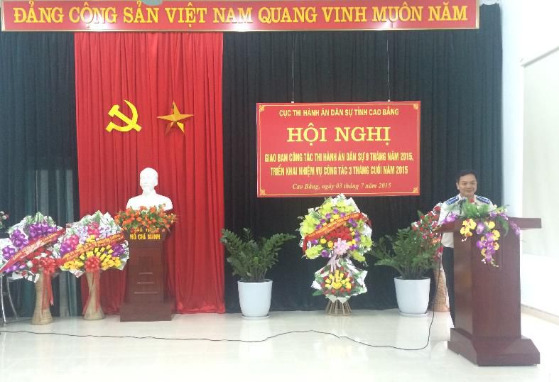 Cục Thi hành án dân sự tỉnh Cao Bằng tổ chức Hội nghị sơ kết công tác thi hành án dân sự  9 tháng năm 2015