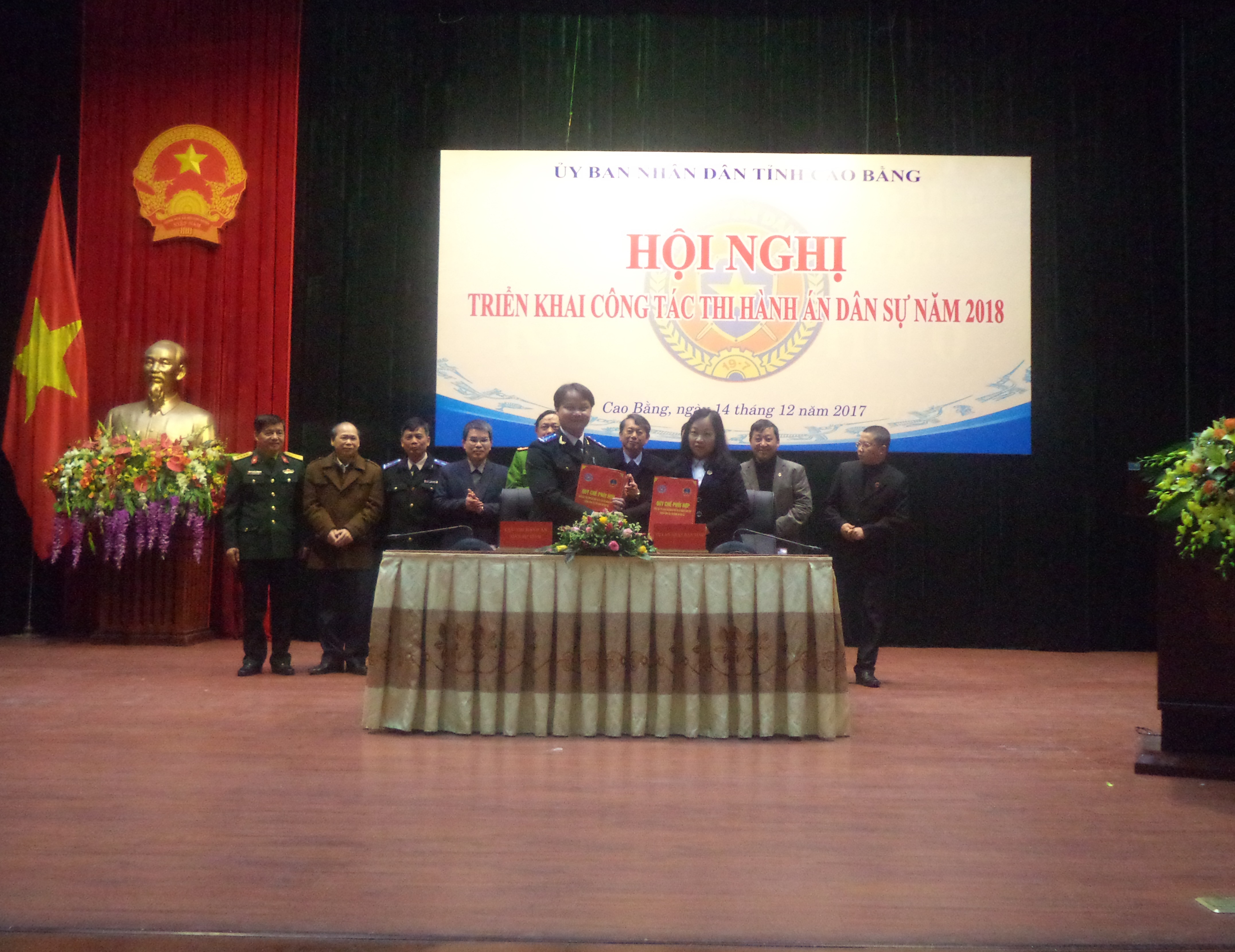 Lễ ký kết Quy chế phối hợp giữa Cục Thi hành án dân sự và Tòa án nhân dân tỉnh Cao Bằng trong công tác thi hành án dân sự