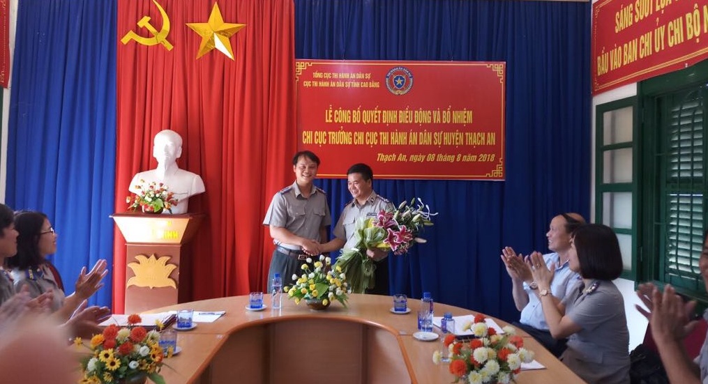 Điều động, luân chuyển, bổ nhiệm Chi cục trưởng Chi cục Thi hành án dân sự huyện Thạch An