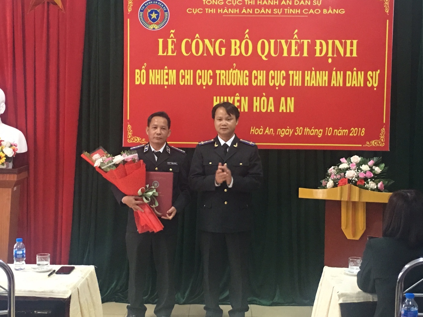 Lễ công bố Quyết định bổ nhiệm Chi cục trưởng Chi cục THADS huyện Hòa An