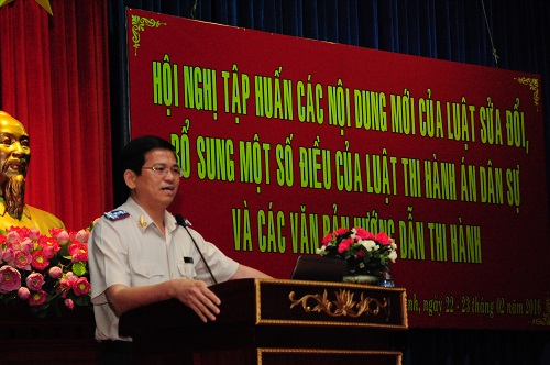 CỤC THI HÀNH ÁN DÂN SỰ TỔ CHỨC LỚP TẬP HUẤN VỀ CÔNG TÁC THI HÀNH ÁN DÂN SỰ.