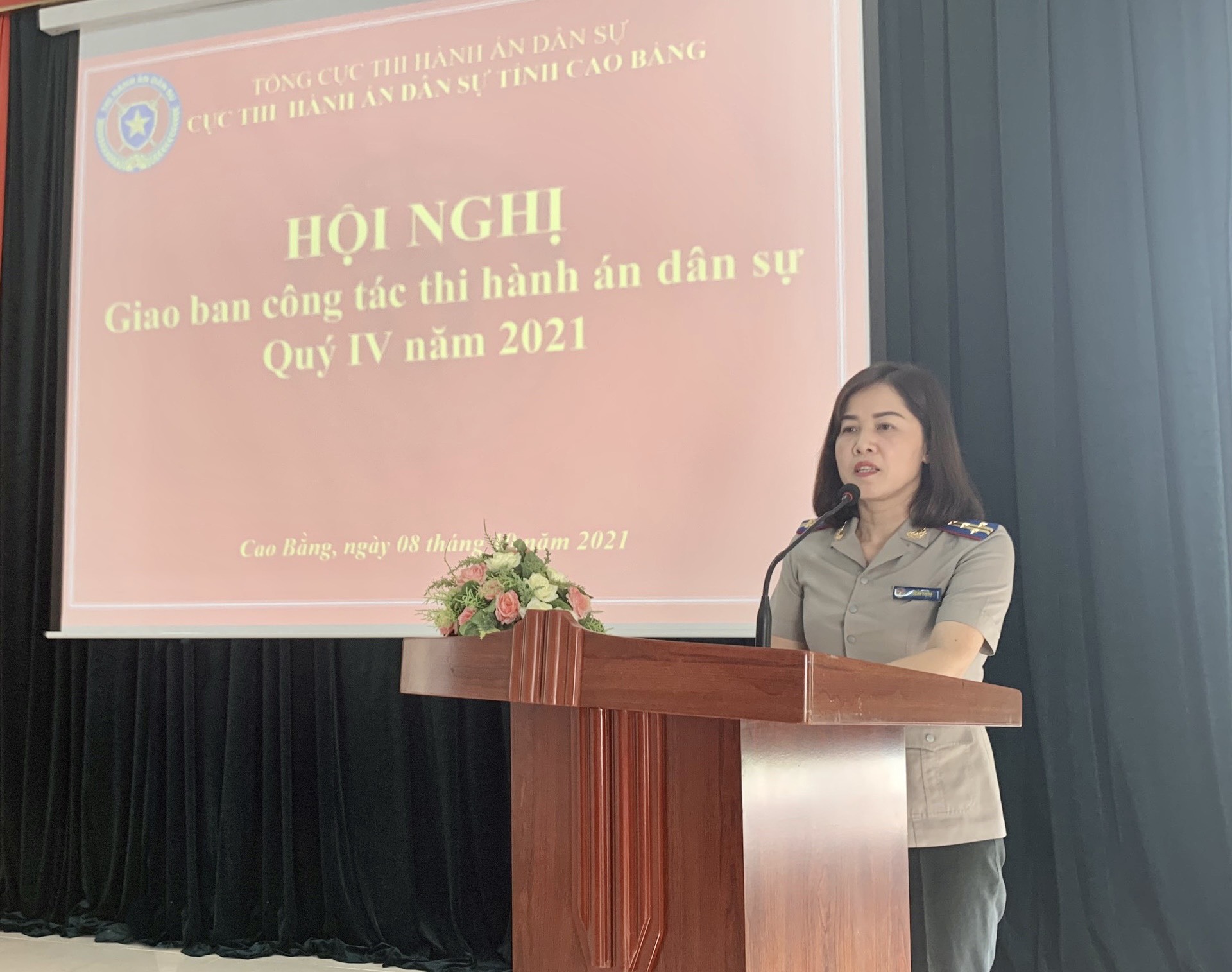 Cục Thi hành án dân sự tỉnh Cao Bằng đã tổ chức Hội nghị giao ban công tác THADS quý IV năm 2021