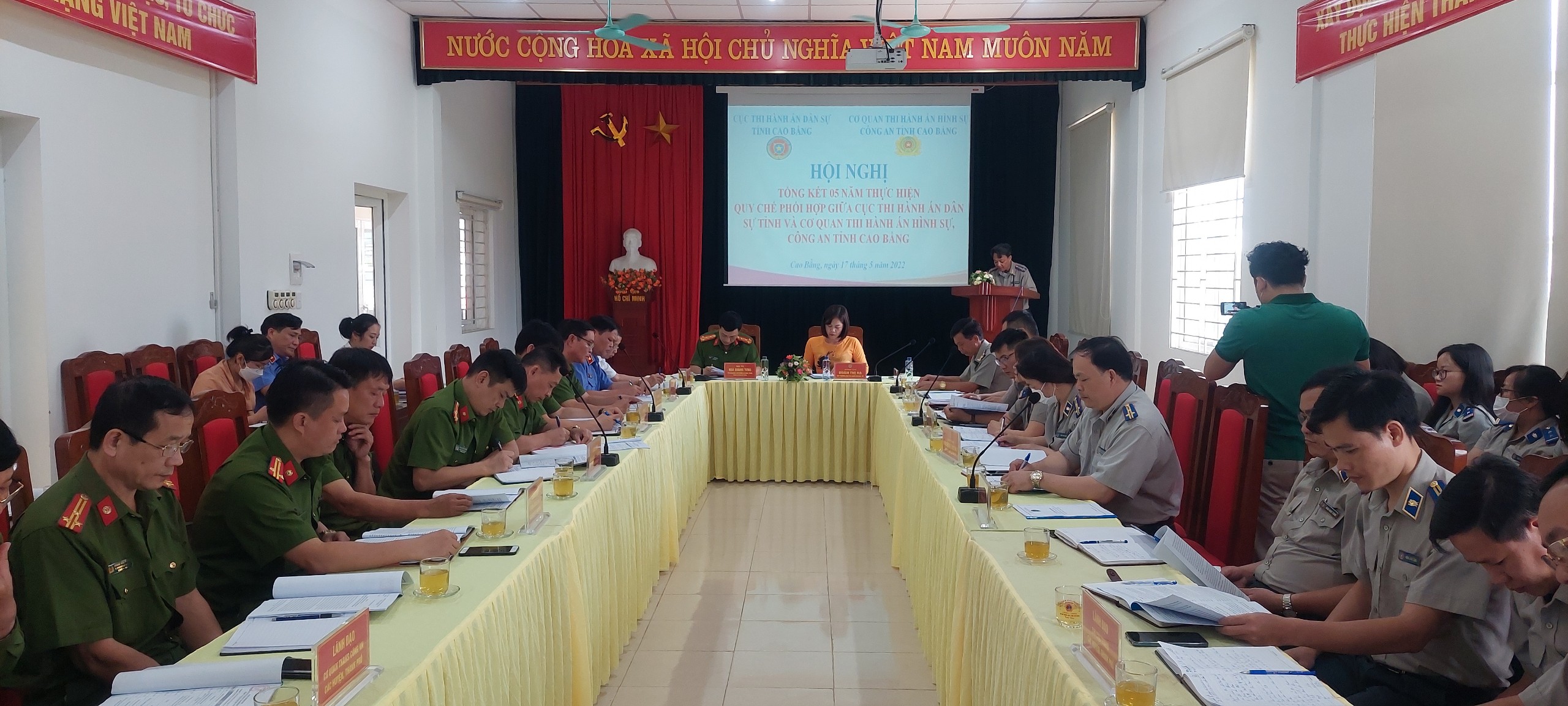Cục THADS tỉnh Cao Bằng tổ chức Hội nghị tổng kết  5 thực hiện Quy chế phối hợp giữa Cục Thi hành án dân sự với cơ quan  Thi hành án hình sự - Công an tỉnh Cao Bằng