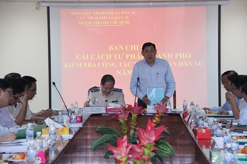 Đoàn kiểm tra của Ban Chỉ đạo cải cách tư pháp thành phố Hồ Chí Minh kiểm tra tại Cục Thi hành án dân sự thành phố