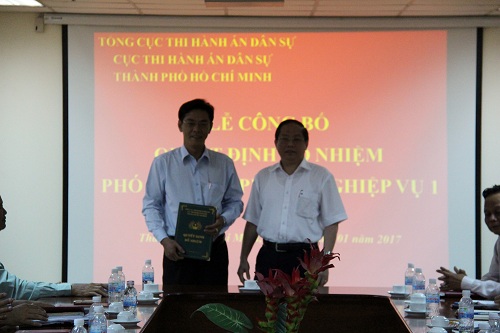 Công bố, trao quyết định bổ nhiệm lãnh đạo phòng chuyên môn thuộc Cục Thi hành án dân sự