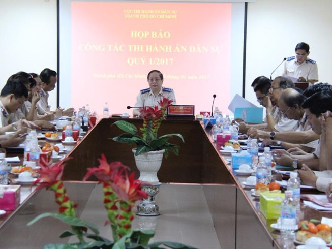 Cục Thi hành án dân sự thành phố Hồ Chí Minh tổ chức họp báo công tác thi hành án dân sự quý I năm 2017