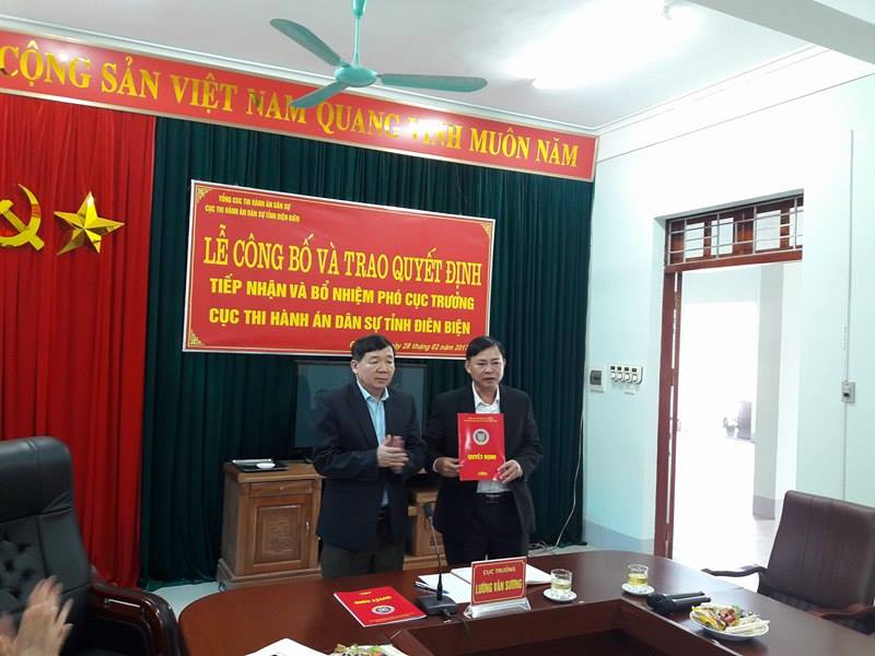LỄ CÔNG BỐ VÀ TRAO QUYẾT ĐỊNH BỔ NHIỆM PHÓ CỤC TRƯỞNG CỤC THI HÀNH ÁN DÂN SỰ TỈNH ĐIỆN BIÊN