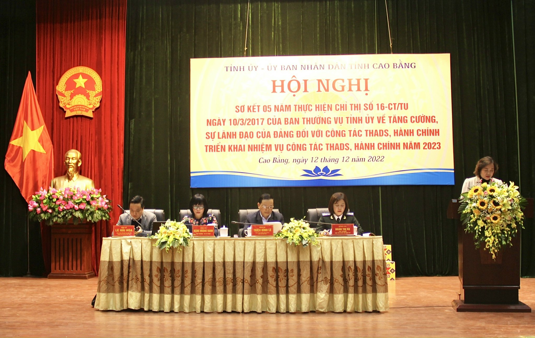 Tỉnh ủy Cao Bằng  tổ chức Hội nghị sơ kết 5 năm thực hiện Chỉ thị số 16-CT/TU ngày 10/3/2017 của Ban Thường vụ Tỉnh ủy về tăng cường sự lãnh đạo của Đảng đối với công tác thi hành án dân sự, hành chính và triển khai nhiệm vụ công tác THADS, HC năm 2023