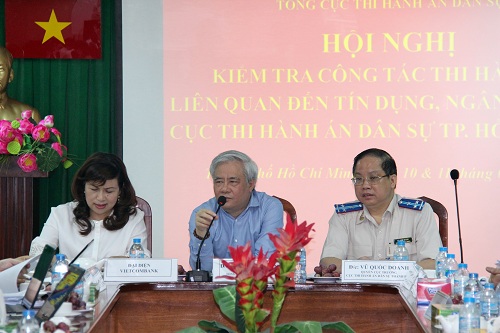 Đoàn công tác Tổng cục Thi hành án dân sự kiểm tra, làm việc  về thi hành án tín dụng, ngân hàng