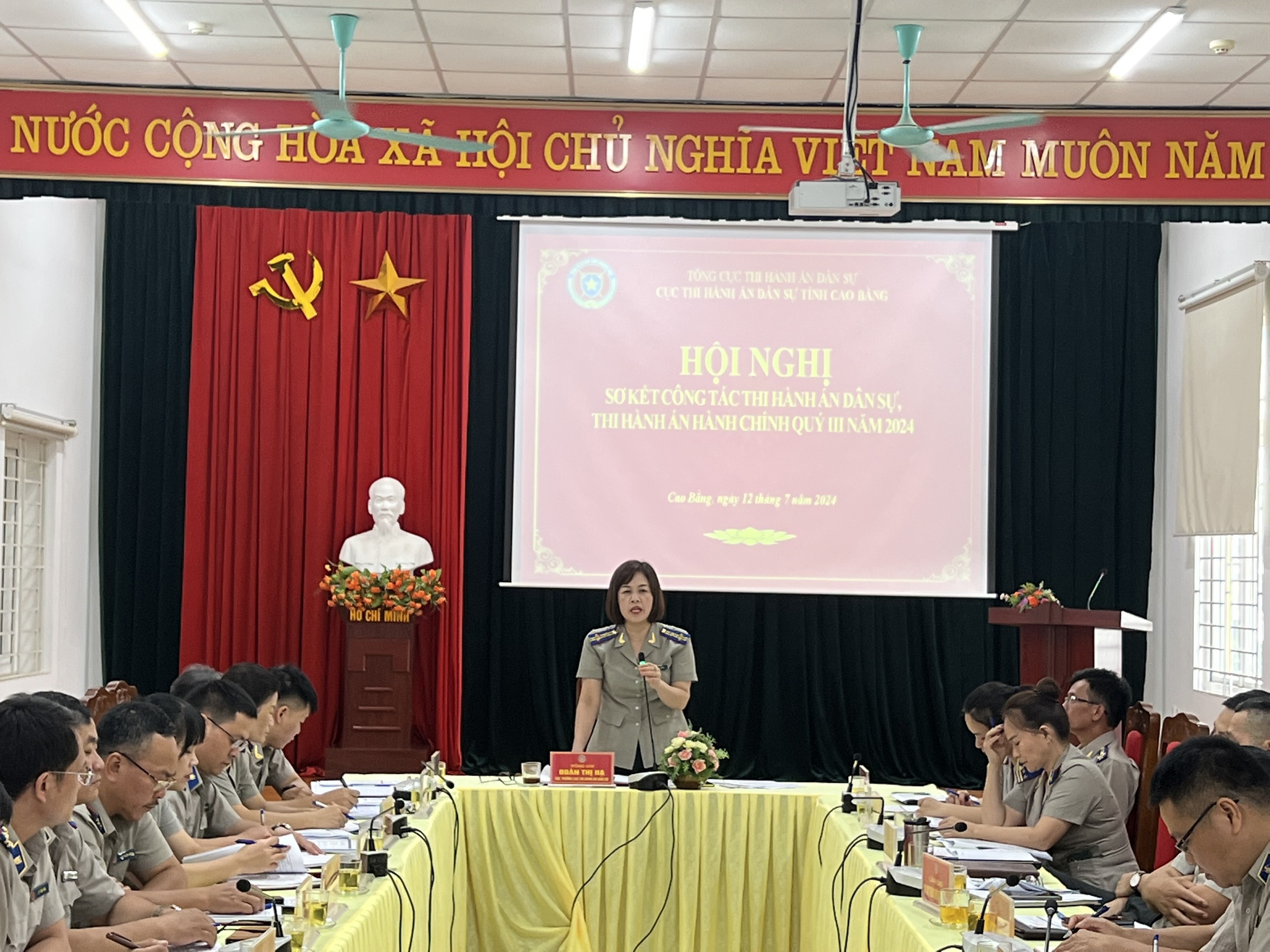 Cục Thi hành án dân sự tỉnh Cao Bằng tổ chức Hội Nghị sơ kết công tác thi hành án dân sự, thi hành án hành chính quý III năm 2024