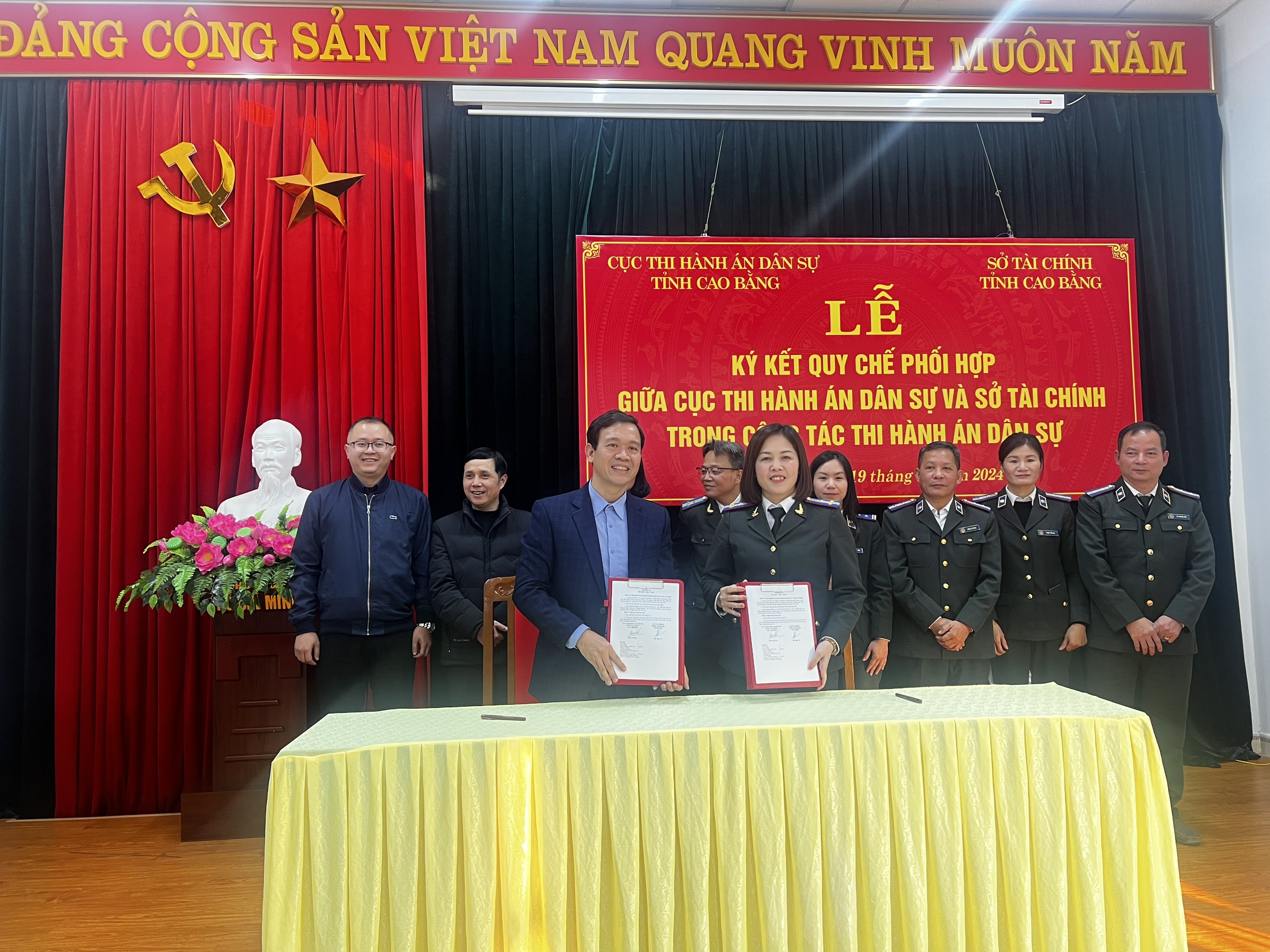 ​Cục Thi hành án dân sự tỉnh và Sở Tài chính tỉnh Cao Bằng tổ chức Lễ ký kết Quy chế phối hợp trong công tác thi hành án dân sự