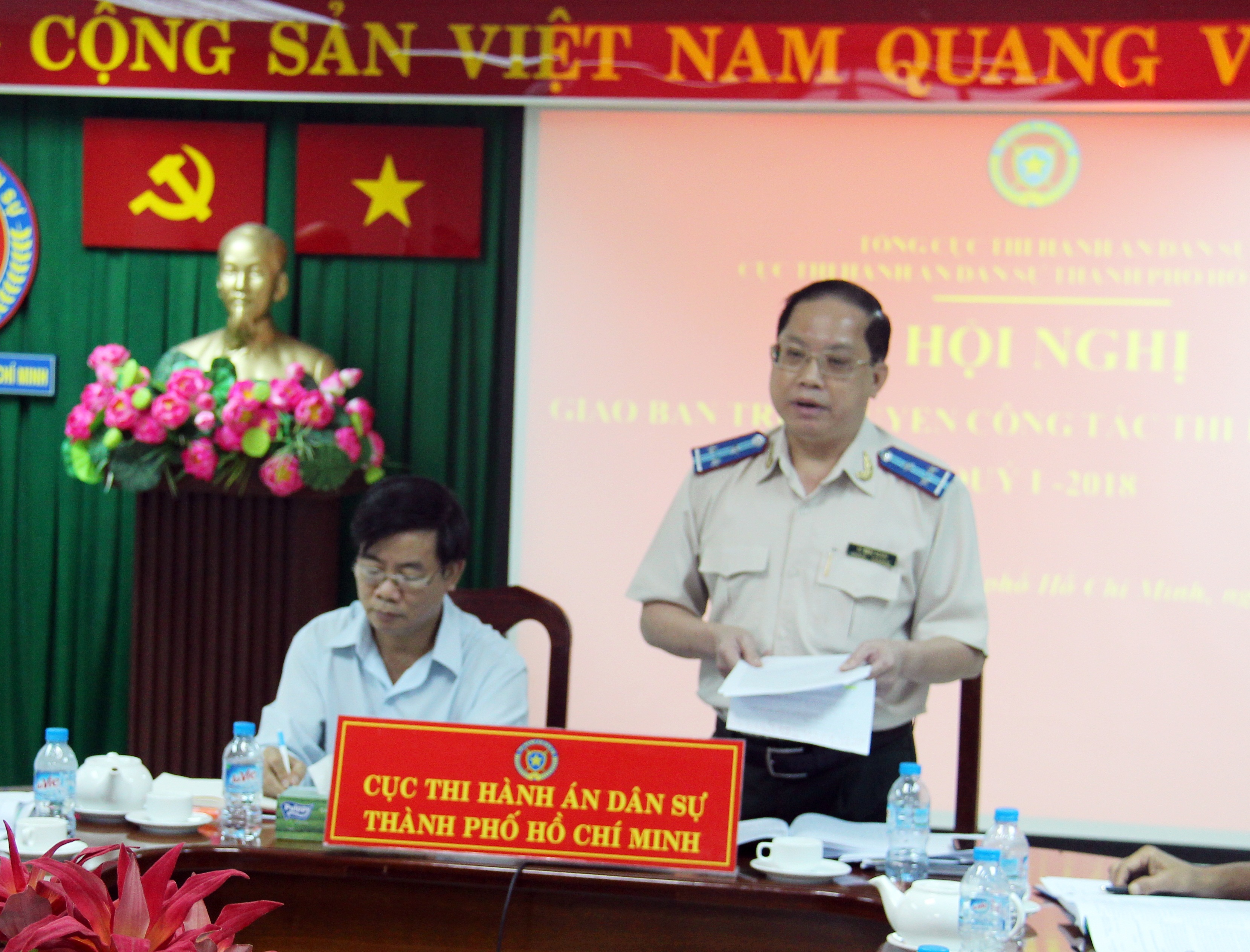 CỤC THADS THÀNH PHỐ  THAM DỰ HỘI NGHI TRỰC TUYẾN CÔNG TÁC THI HÀNH ÁN DÂN SỰ, HÀNH CHÍNH QUÝ I/2018