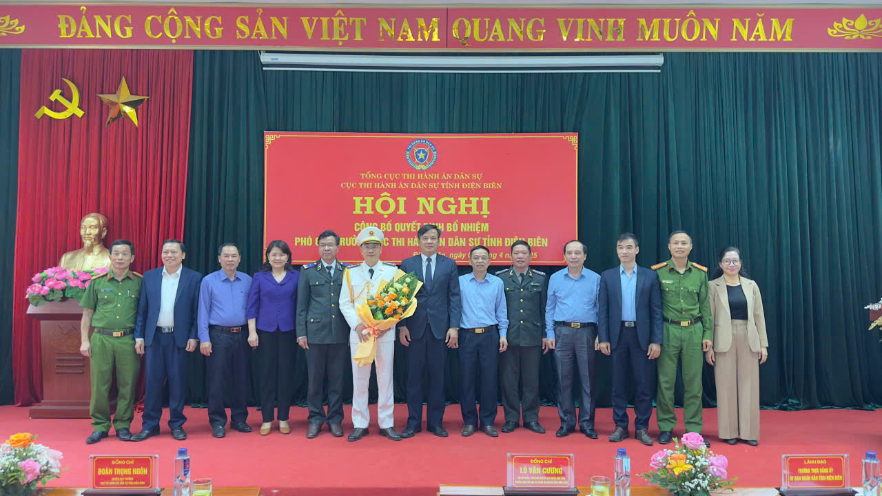 Cục Thi hành án dân sự tỉnh Điện Biên tổ chức Hội nghị công bố Quyết định về công tác cán bộ.