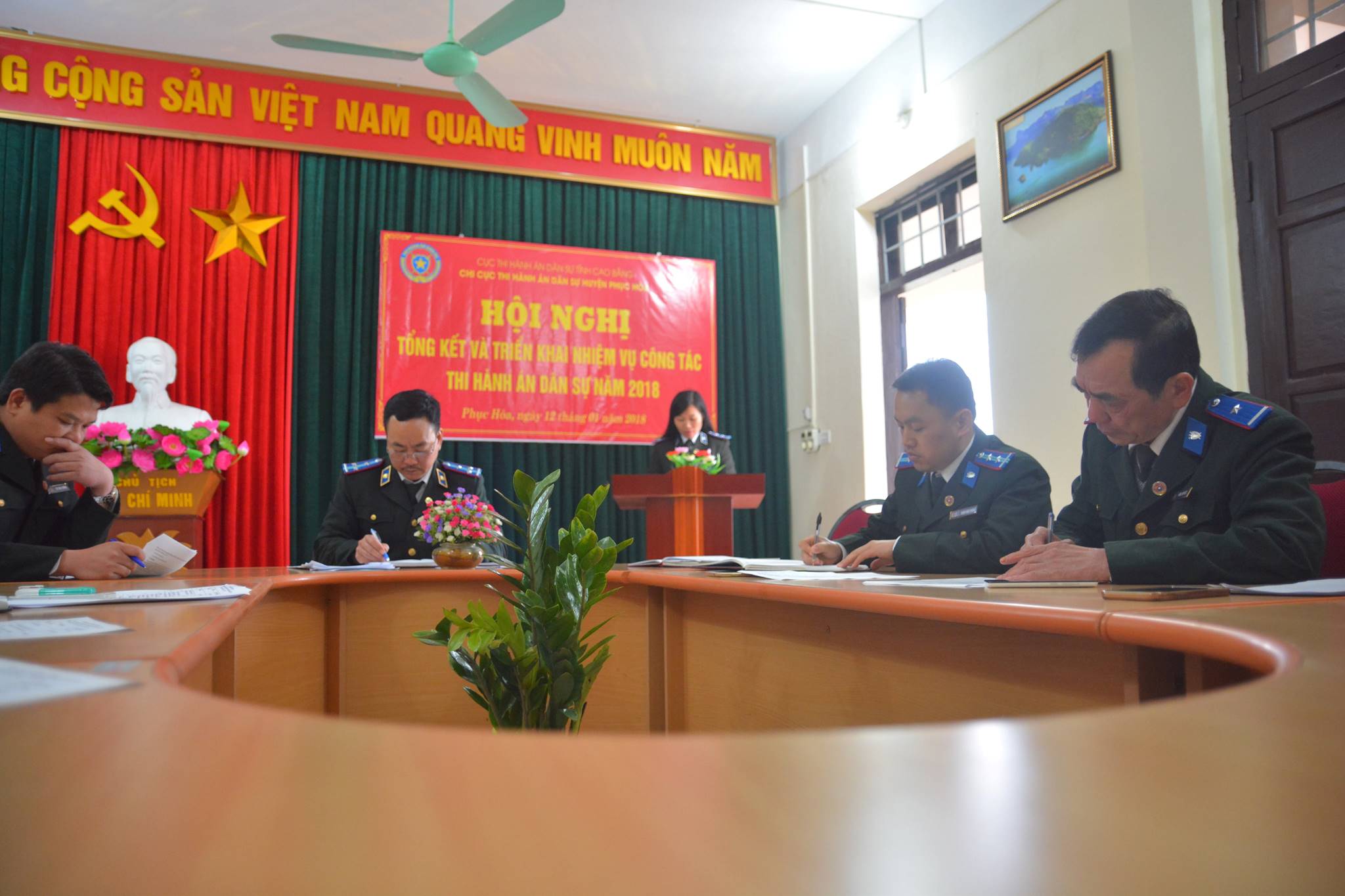 Chi cục Thi hành án dân sự huyện Phục Hòa tổ chức Hội nghị triển khai công tác Thi hành án dân sự và phát động thi đua năm 2018