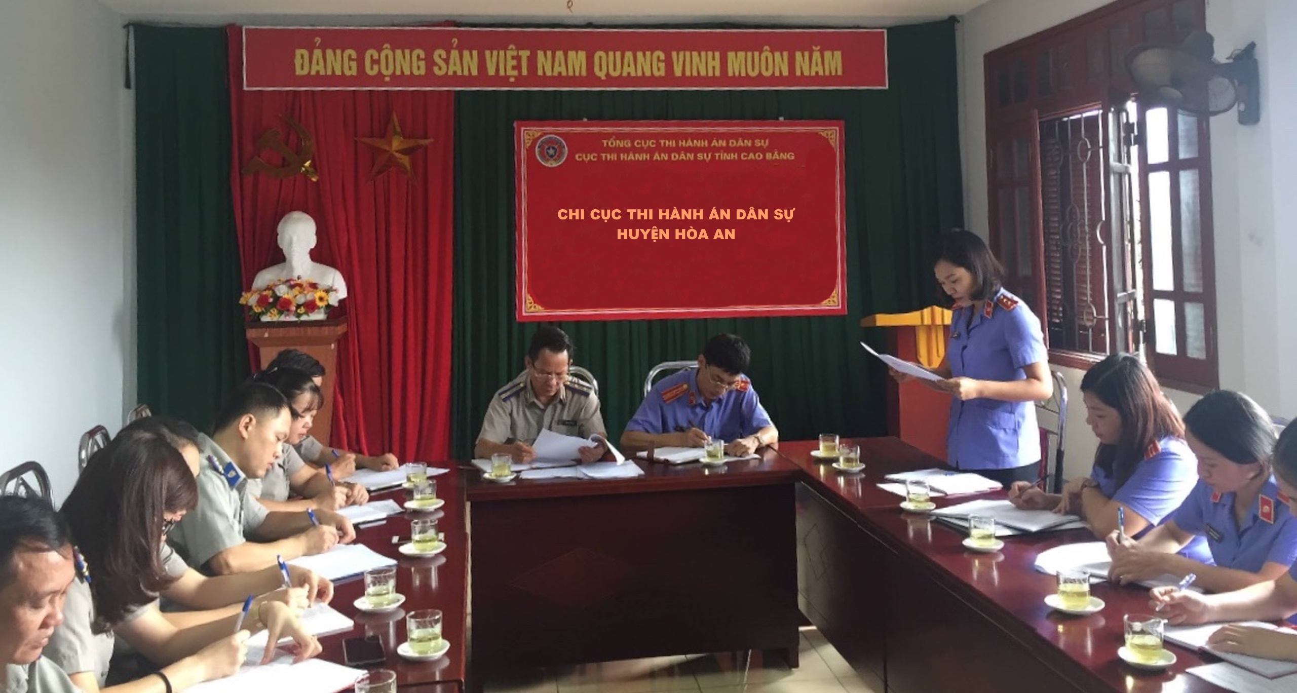 Kiểm tra trực tiếp công tác thi hành án dân sự năm 2020 tại Chi cục Thi hành án dân sự huyện Hòa An