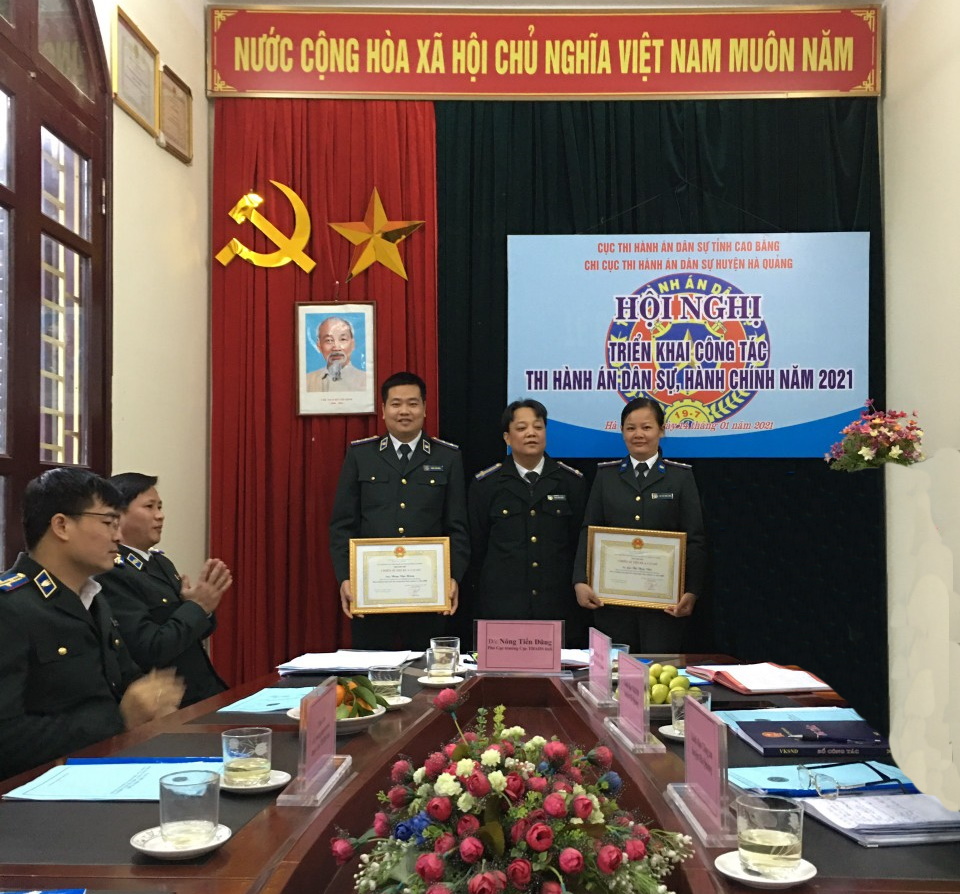 Chi cục Thi hành án dân sự huyện Hà Quảng tổ chức Hội nghị triển khai công tác thi hành án dân sự năm 2021