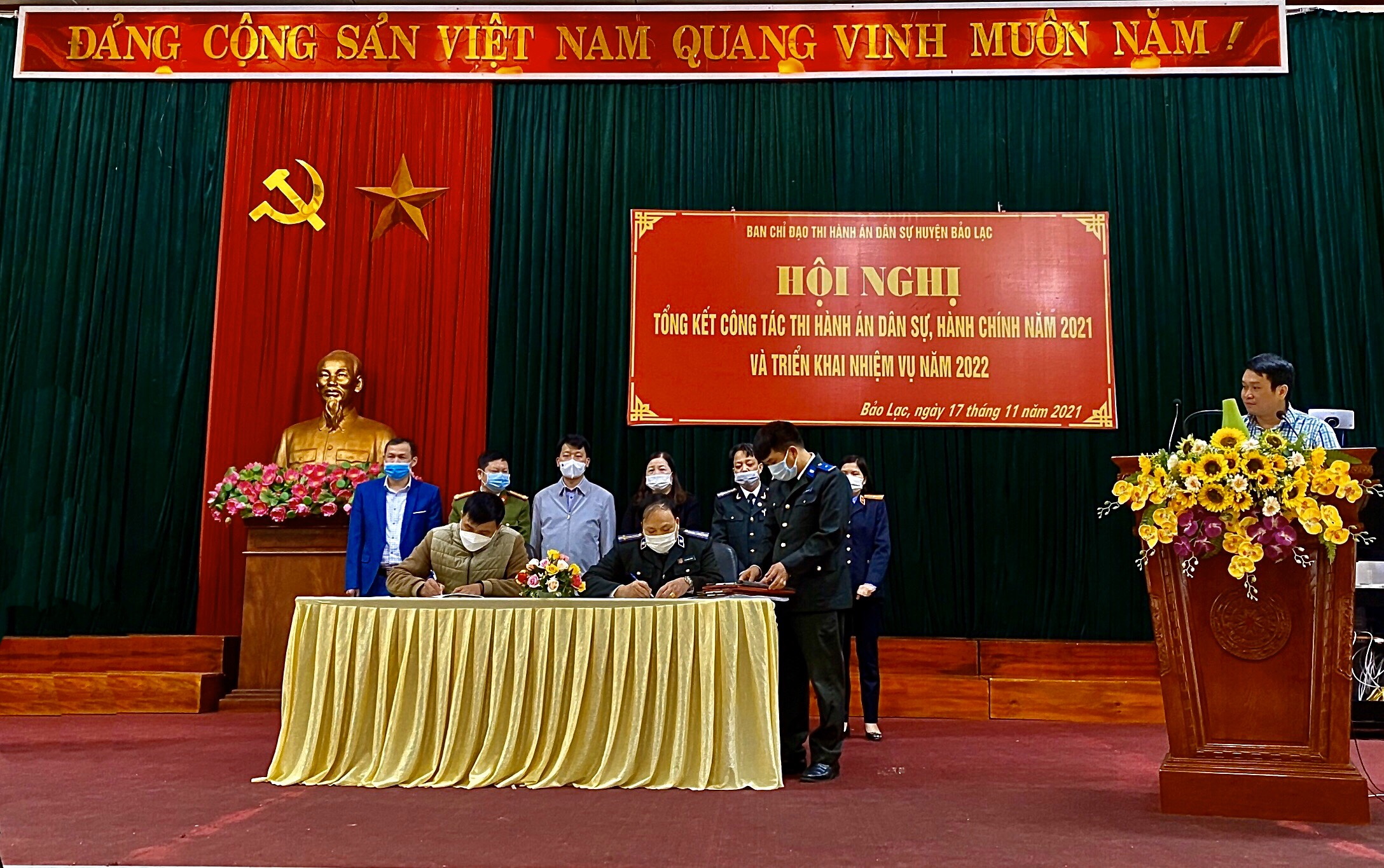 Ban chỉ đạo Thi hành án dân sự huyện Bảo Lạc tổ chức Hội nghị tổng kết công tác thi hành án dân sự hành chính năm 2021, triển khai nhiệm vụ năm 2022