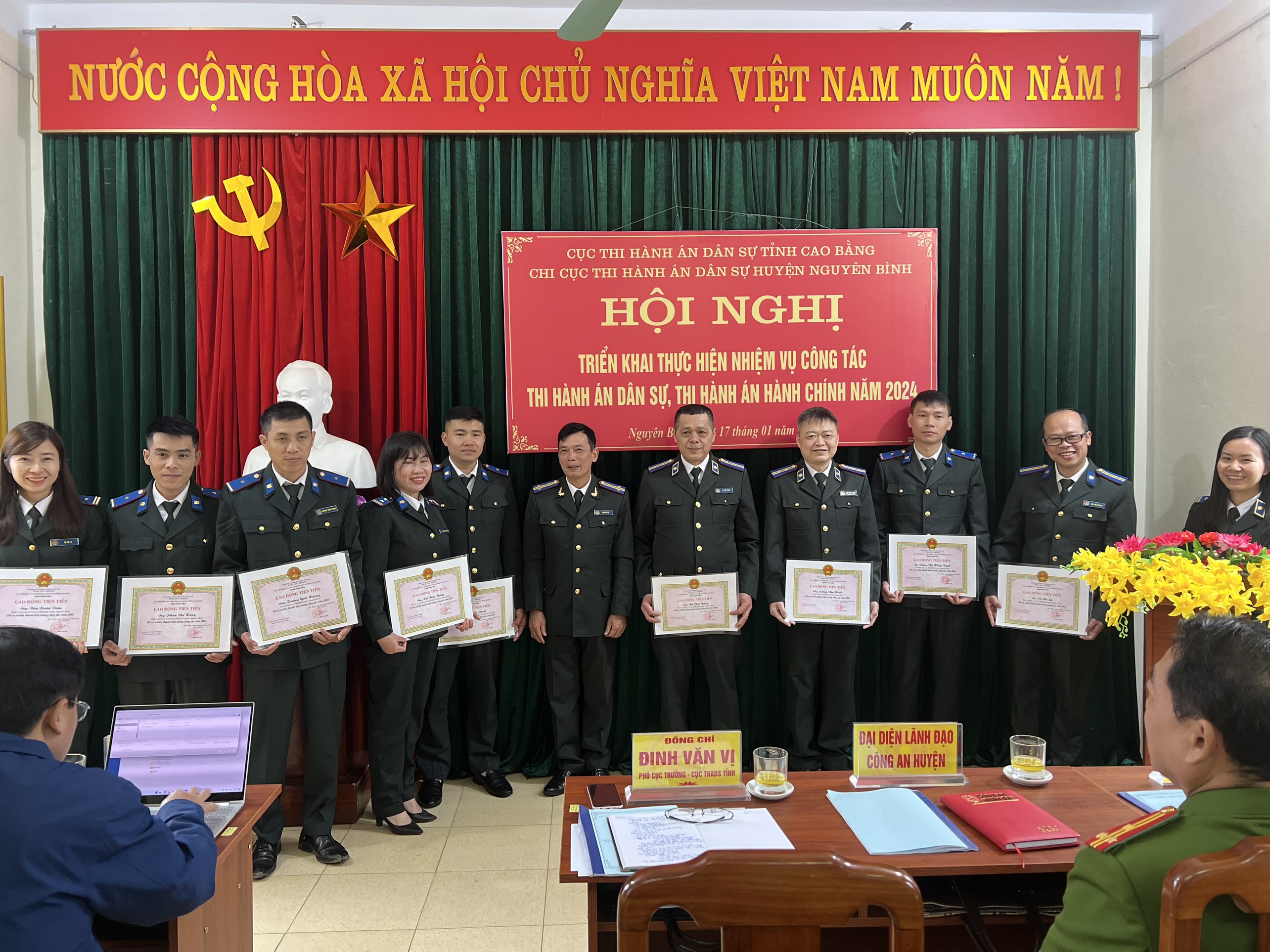 Chi cục Thi hành án dân sự huyện Nguyên Bình tổ chức Hội nghị triển khai thực hiện nhiệm vụ công tác thi hành án dân sự, thi hành án hành chính năm 2024.