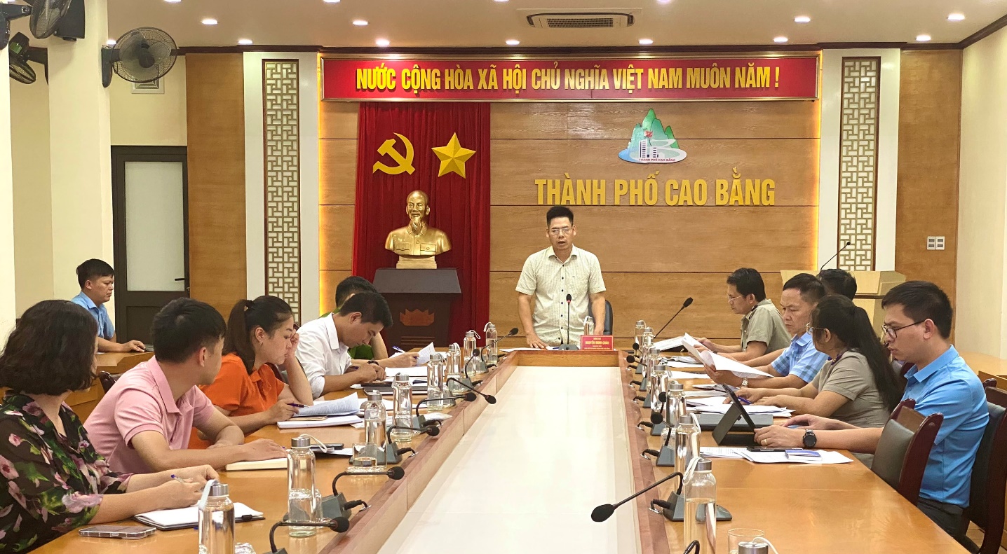 Ban chỉ đạo Thi hành án dân sự thành phố Cao Bằng họp bàn tổ chức cưỡng chế thi hành án