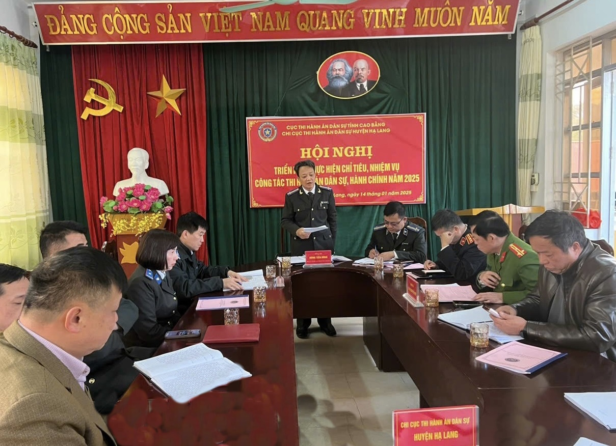 Chi cục Thi hành án dân sự huyện Hạ Lang tổ chức Hội nghị triển khai công tác năm 2025