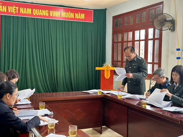 Viện kiểm sát nhân dân huyện trực tiếp kiểm sát công tác THADS  tại Chi cục THADS huyện Hòa An