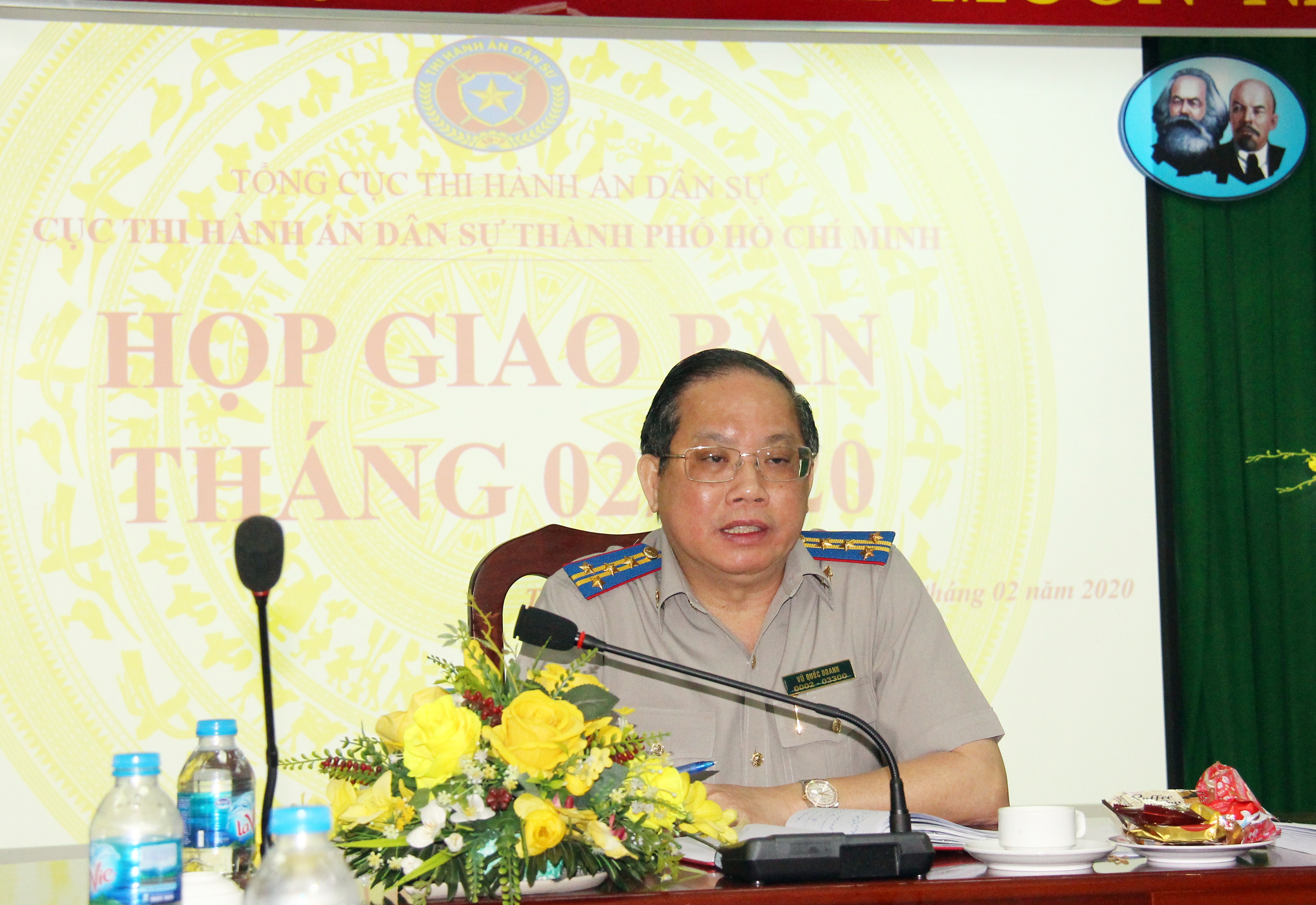 Cục THADS thành phố; Giao ban công tác Thi hành án dân sự quận, huyện tháng 02/2020