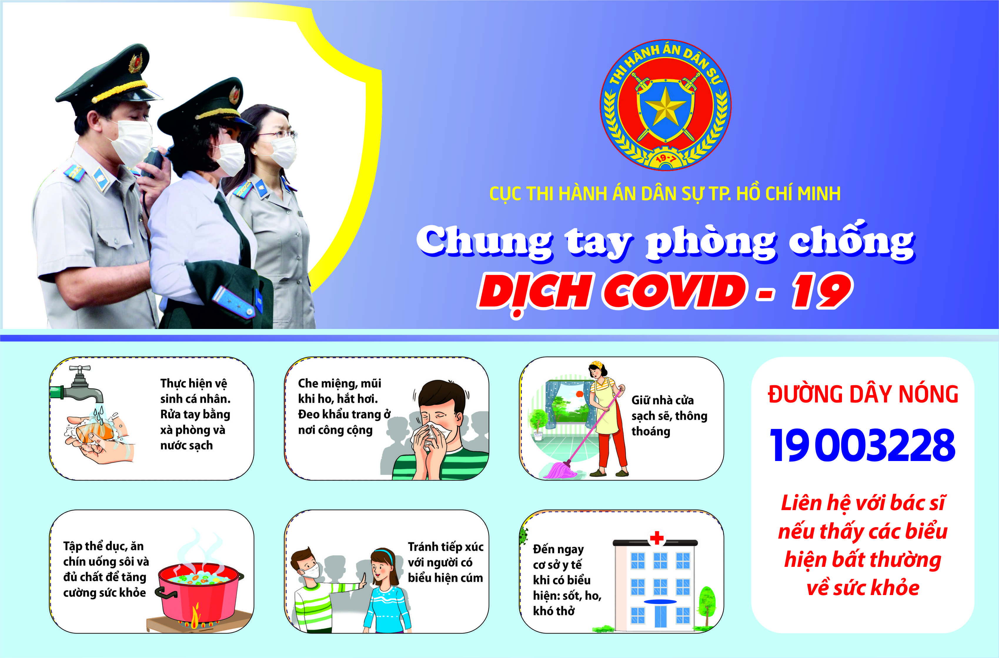 Cục Thi hành án dân sự TP.HCM Thực hiện nghiêm việc phòng chống dịch Covid-19