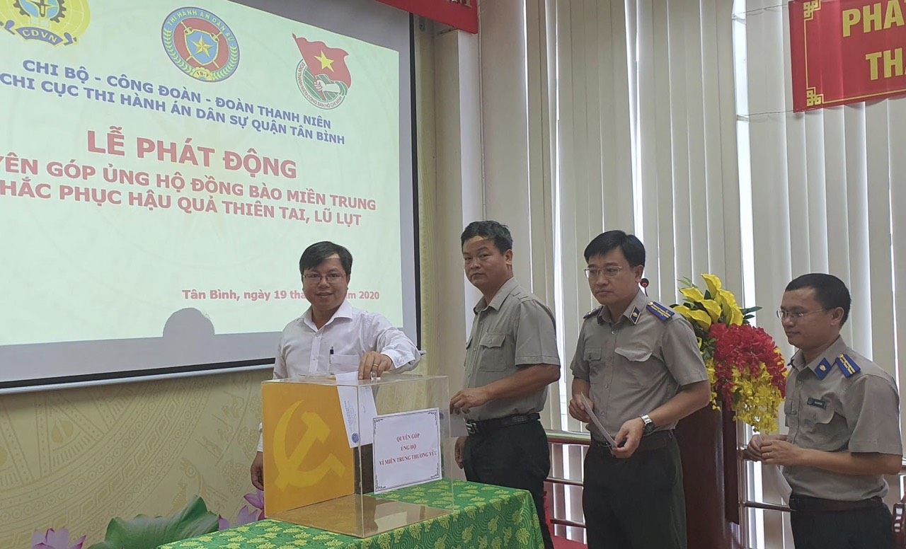 Chi cục THADS Tân Bình: Phát động ủng hộ đồng bào miền Trung