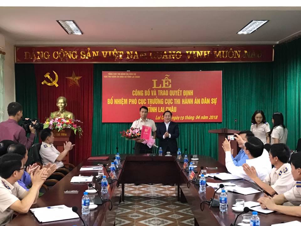CỤC THI HÀNH ÁN DÂN SỰ TỈNH LAI CHÂU TỔ CHỨC LỄ CÔNG BỐ QUYẾT ĐỊNH BỔ NHIỆM PHÓ CỤC TRƯỞNG