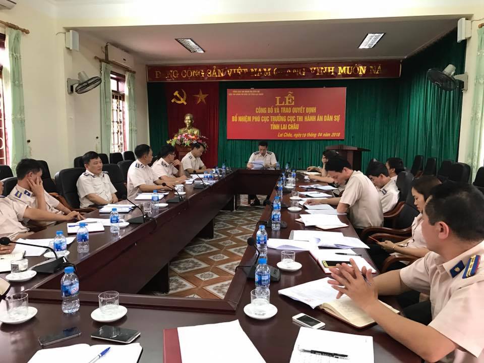 CỤC THI HÀNH ÁN DÂN SỰ TỈNH LAI CHÂU TỔ CHỨC HỘI NGHỊ SƠ KẾT CÔNG TÁC THI HÀNH ÁN DÂN SỰ, THI HÀNH ÁN HÀNH CHÍNH	 6 THÁNG ĐẦU NĂM 2018