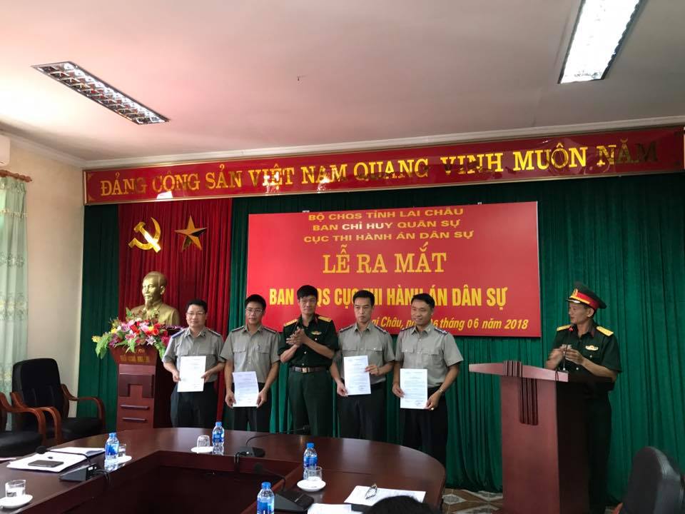 CỤC THI HÀNH ÁN DÂN SỰ TỈNH LAI CHÂU TỔ CHỨC LỄ RA MẮT BAN CHỈ HUY QUÂN SỰ TỰ VỆ