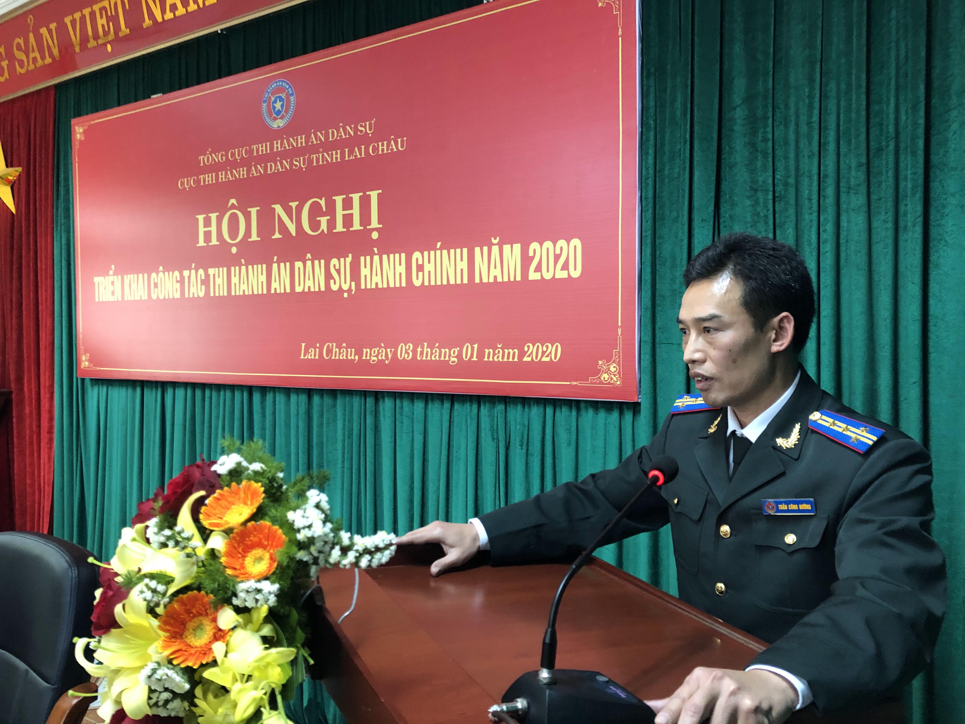 Cục Thi hành án dân sự tỉnh Lai Châu tổ chức Hội nghị triển khai công tác thi hành án dân sự, hành chính năm 2020