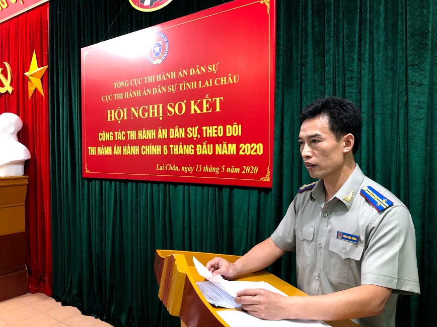 CỤC THI HÀNH ÁN DÂN SỰ TỈNH LAI CHÂU TỔ CHỨC HỘI NGHỊ SƠ KẾT CÔNG TÁC THADS, THI HÀNH ÁN HÀNH CHÍNH  06 THÁNG ĐẦU NĂM 2020