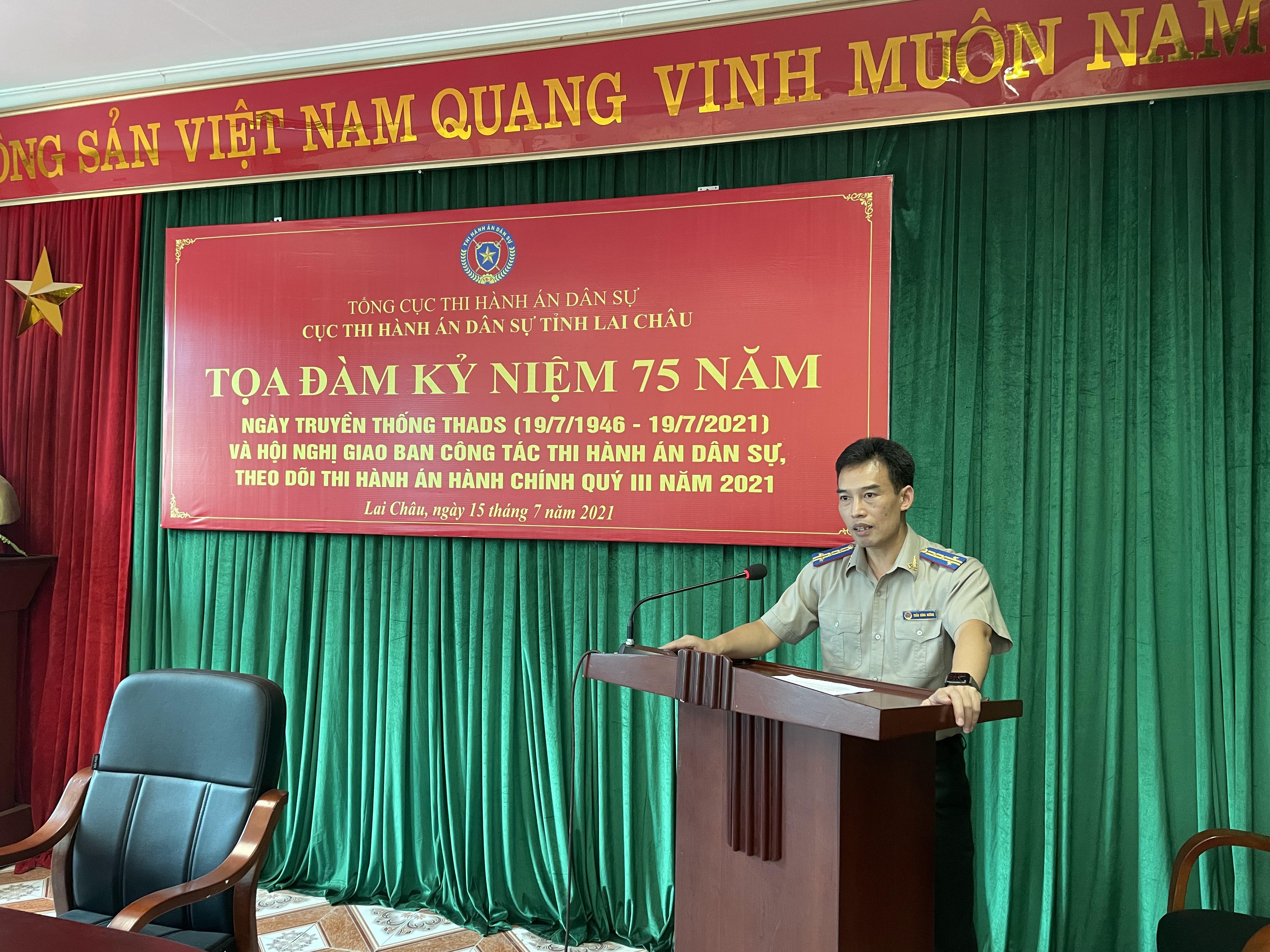 Cục Thi hành án dân sự tỉnh Lai Châu tổ chức Hội nghị giao ban công tác thi hành án dân sự, theo dõi thi hành án hành chính quý III/2021