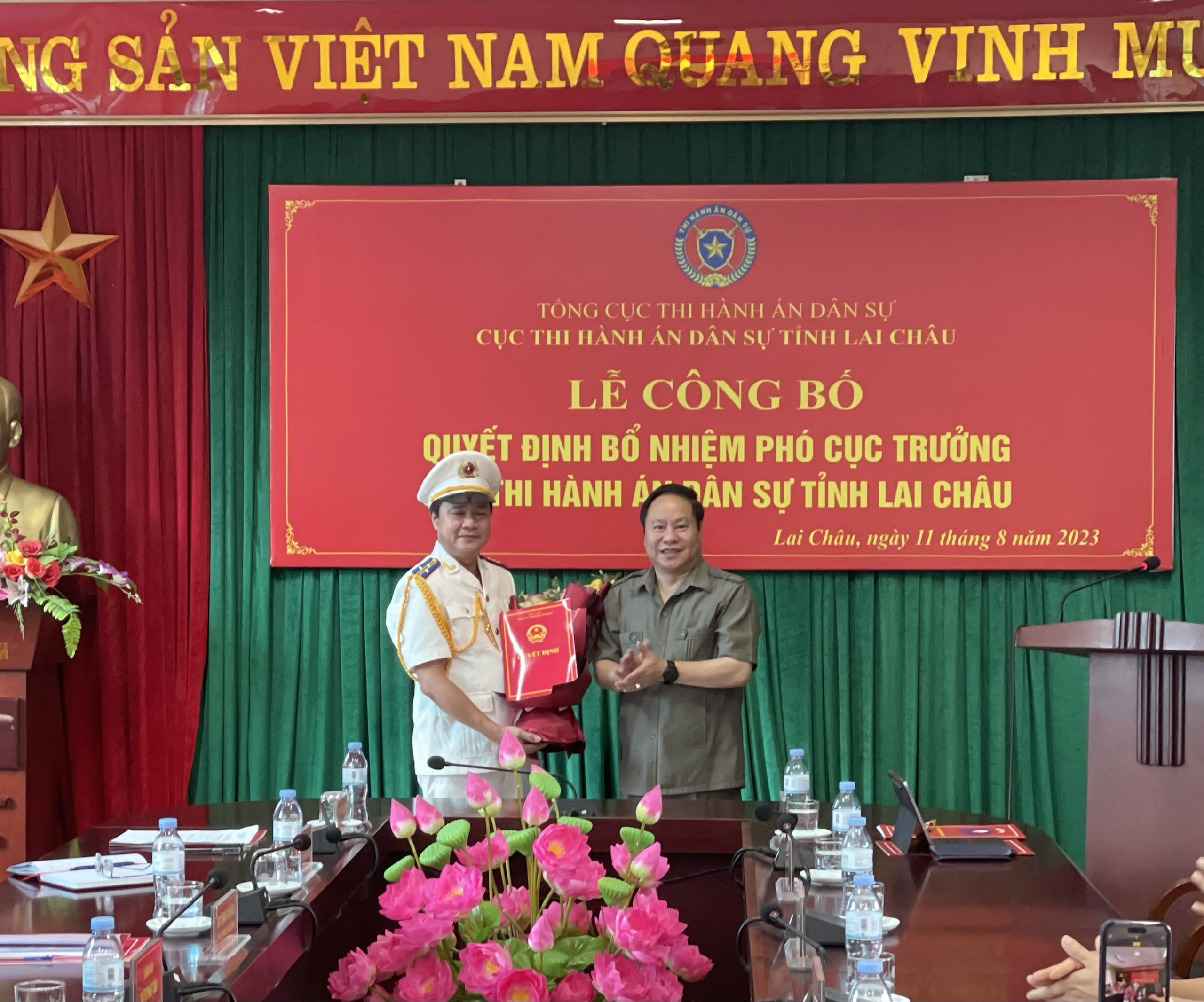 Cục thi hành án dân sự tỉnh Lai Châu tổ chức Lễ công bố Quyết định bổ nhiệm chức vụ Phó Cục trưởng Cục Thi hành án dân sự tỉnh Lai Châu