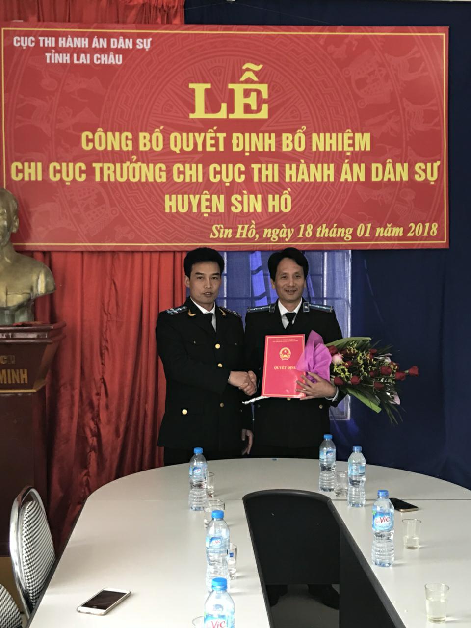 LỄ CÔNG BỐ QUYẾT ĐỊNH BỔ NHIỆM CHI CỤC TRƯỞNG CHI CỤC THI HÀNH ÁN DÂN SỰ HUYỆN SÌN HỒ