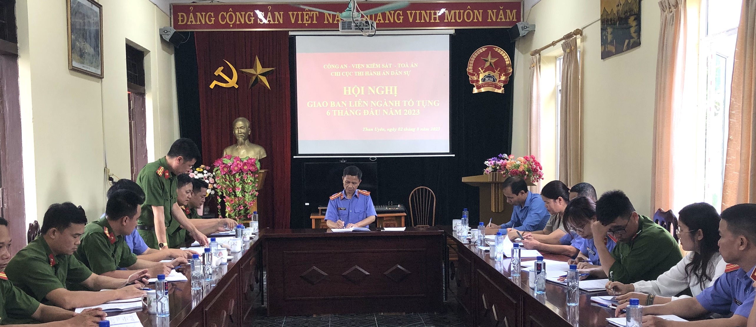 LIÊN NGÀNH TỐ TỤNG HUYỆN THAN UYÊN  GIAO BAN 6 THÁNG ĐẦU NĂM 2023