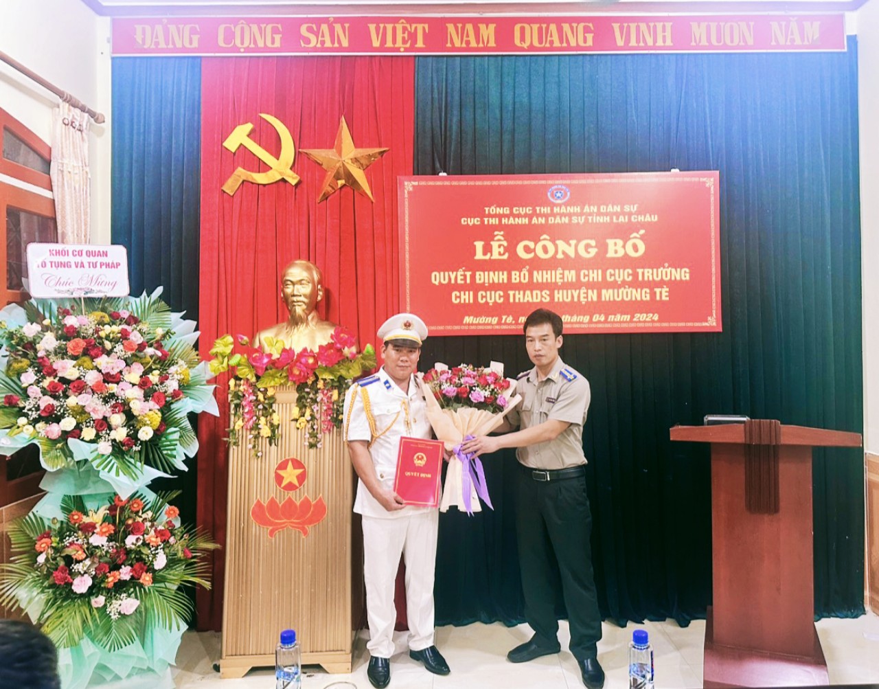 Cục Thi hành án dân sự tỉnh Lai Châu tổ chức Lễ công bố Quyết định bổ nhiệm Chi cục trưởng Chi cục Thi hành án dân sự huyện Mường Tè