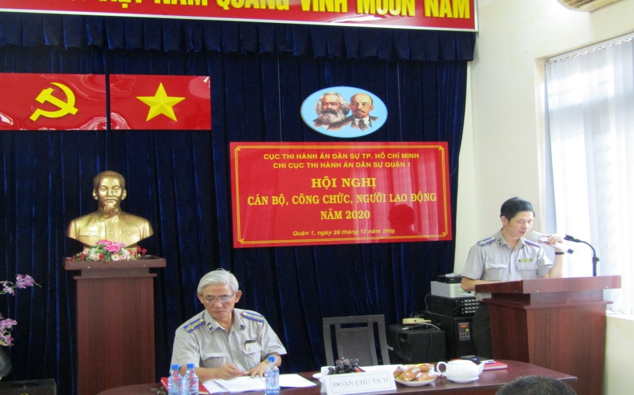 Chi cục Thi hành án dân sự Quận 1 tổ chức Hội nghị cán bộ công chức, người  lao động năm 2020