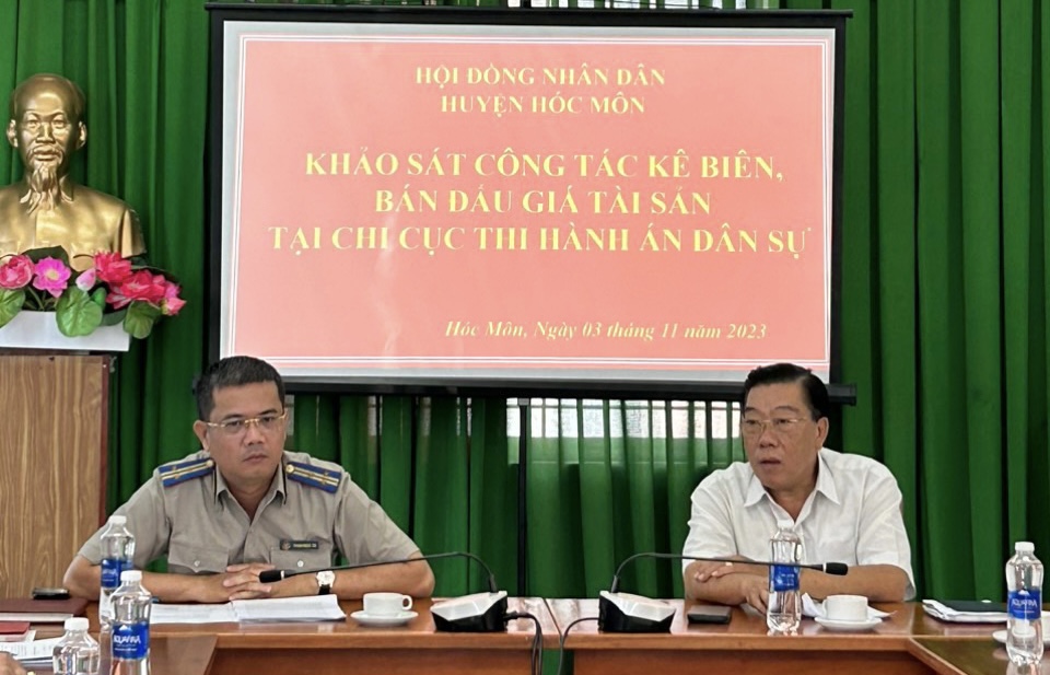 Hội đồng nhân dân huyện Hóc Môn  khảo sát công tác kê biên, bán đấu giá tài sản