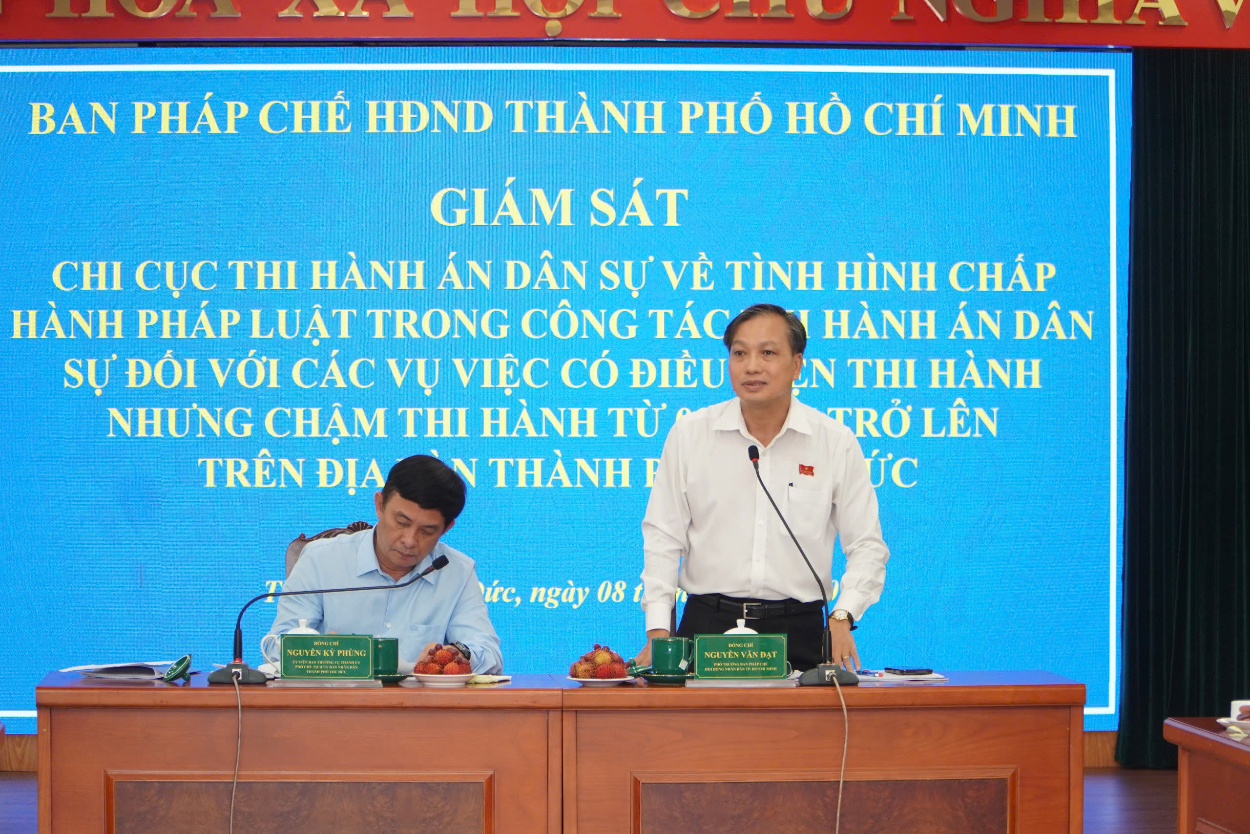 Ban pháp chế HĐND Thành phố giám sát về tình hình chấp hành pháp luật trong công tác THADS tại Chi cục THADS thành phố Thủ Đức