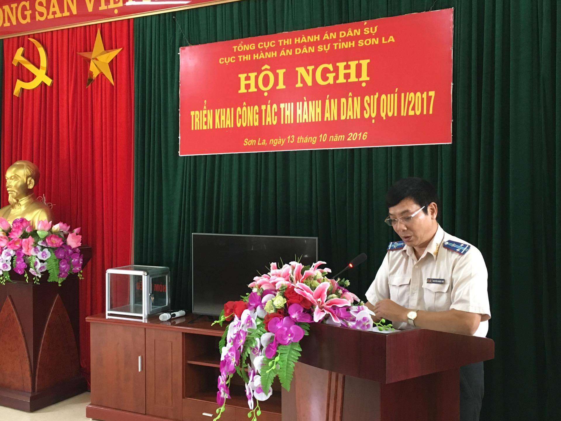 Cục Thi hành án dân sự tỉnh Sơn La đánh giá kết quả công tác Thi hành án dân sự năm 2016 và triển khai nhiệm vụ công tác Quý I/2017