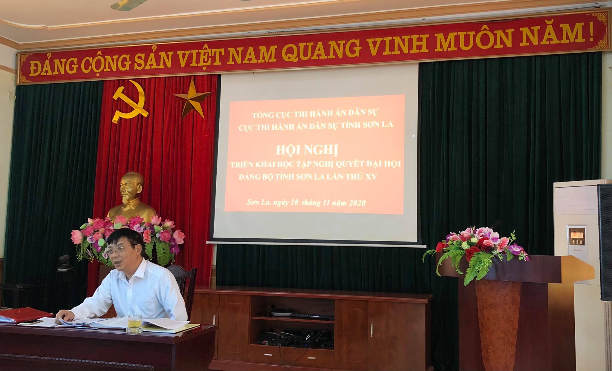 Chiều ngày 10 tháng 11 năm 2020, Cục Thi hành án dân sự tỉnh tổ chức Hội nghị quán triệt, học tập Nghị quyết Đại hội đại biểu Đảng bộ tỉnh Sơn La lần thứ XV, nhiệm kỳ 2020-2025