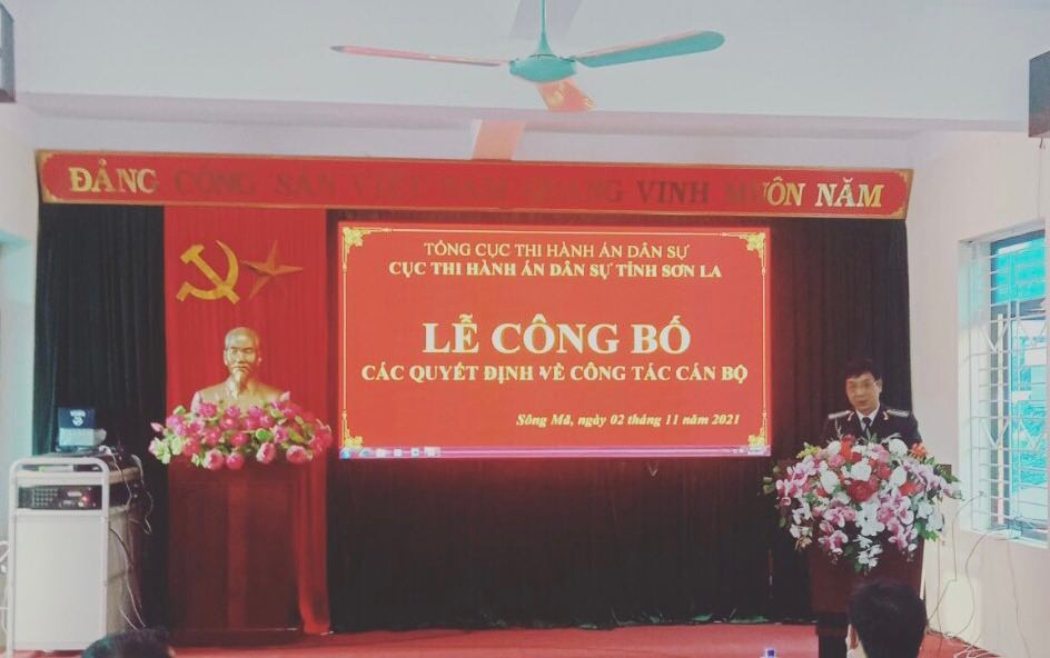 Lễ công bố các quyết định bổ nhiệm Chi cục trưởng Chi cục Thi hành án dân sự huyện Sông Mã