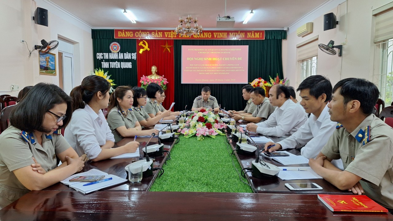 Chi bộ Cục Thi hành án dân sự tổ chức sinh hoạt chuyên đề quý I năm 2024