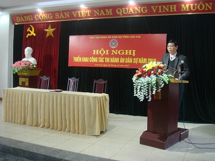 CỤC THI HÀNH ÁN DÂN SỰ TỈNH LÀO CAI TỔ CHỨC HỘI NGHỊ TRIỂN KHAI CÔNG TÁC THI HÀNH ÁN DÂN SỰ NĂM 2018.